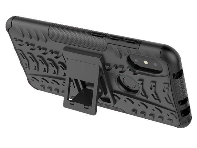 Картинка Чехол Yotrix Shockproof case для Xiaomi Redmi Note 6 (черный, пластиковый)