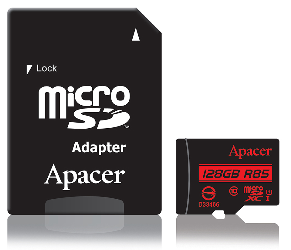 Карта памяти Apacer AP128GMCSX10U5-R 128GB + адаптер: Фото 1