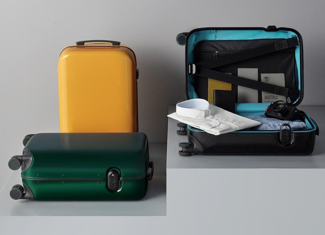 Чемодан Xiaomi 90FUN Aluminum Smart Unlock Suitcase 20'' Black Green Казахстан