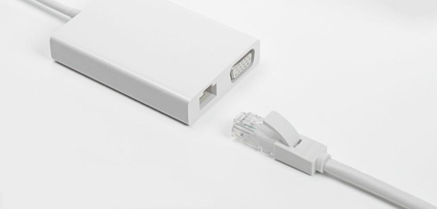 Фотография Адаптер Xiaomi Mi Multi-Adapter с USB-C на VGA и Ethernet (JGQ4005TY)