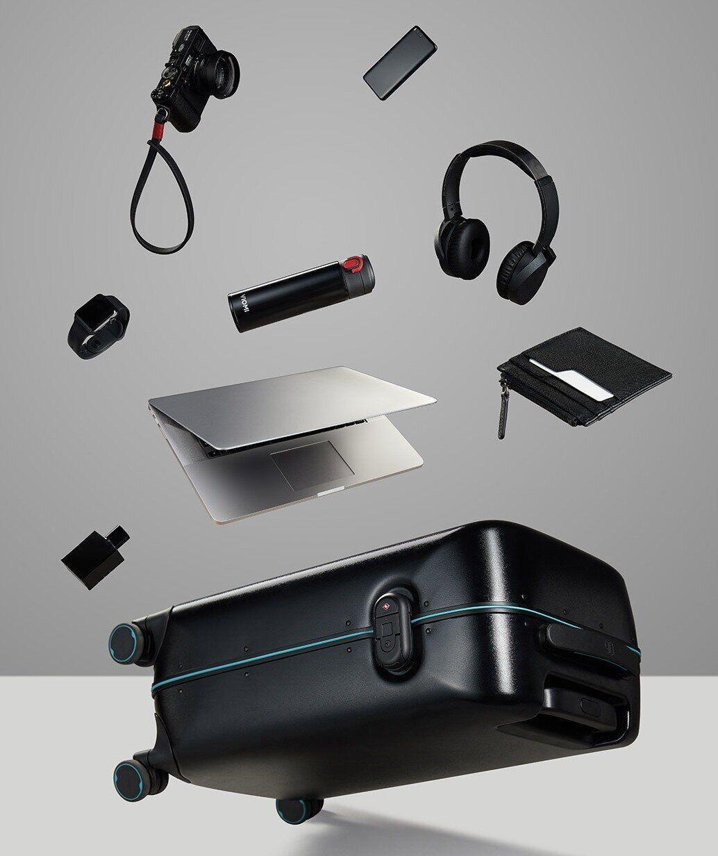 Цена Чемодан Xiaomi 90FUN Aluminum Smart Unlock Suitcase 24'' Black