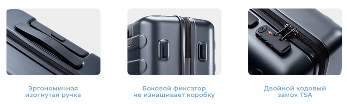 Чемодан Xiaomi NinetyGo Rhine PRO Luggage 20'' Grey: Фото 3