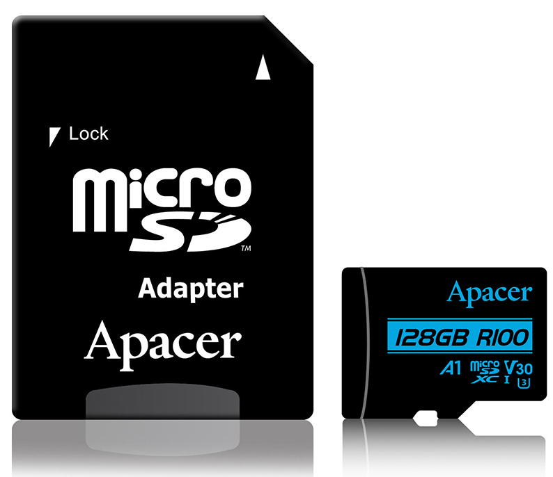 Карта памяти Apacer AP128GMCSX10U7-R 128GB + адаптер: Фото 1