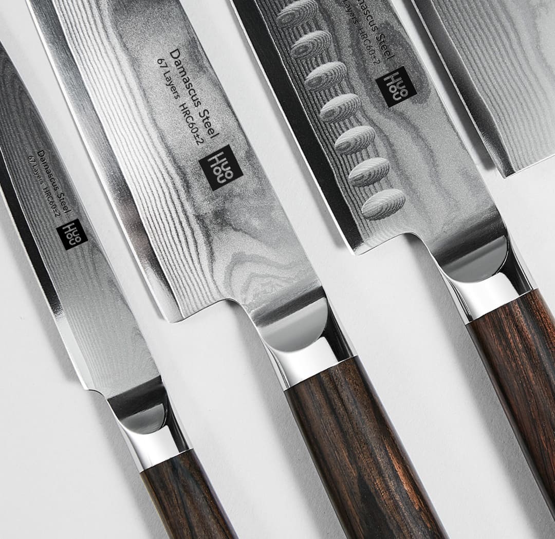 Набор ножей Xiaomi Huo Hou Damask Steel Knife Set 5 pcs. (HU0073): Фото 3