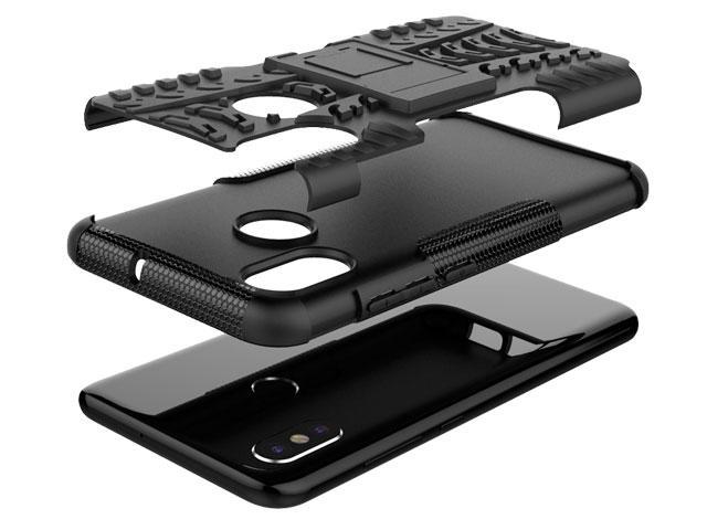 Картинка Чехол Yotrix Shockproof case для Xiaomi Mi 8 (черный. пластиковый)