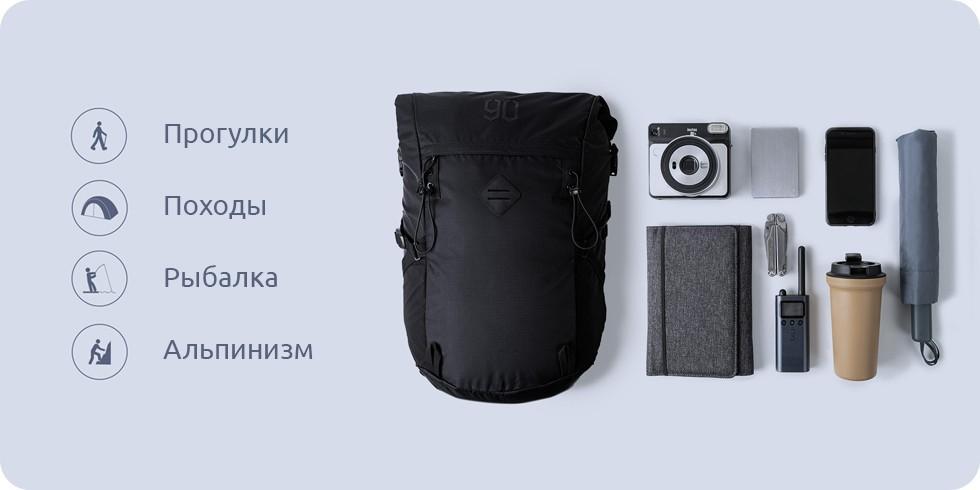 Рюкзак Xiaomi 90 Points Hike Basic Outdoor Backpack Black: Фото 5