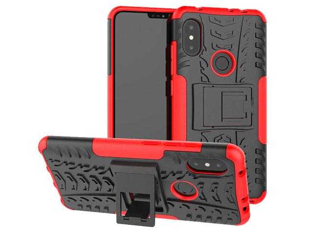 Чехол Yotrix Shockproof case для Xiaomi Redmi Note 6 (красный. пластиковый)