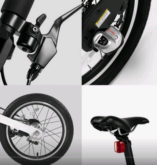 Картинка Электрический велосипед Xiaomi Mi QiCYCLE Folding Electric Bicycle White