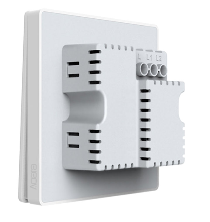 Фотография Выключатель двухклавишный Aqara Wall Switch (QBKG03LM)