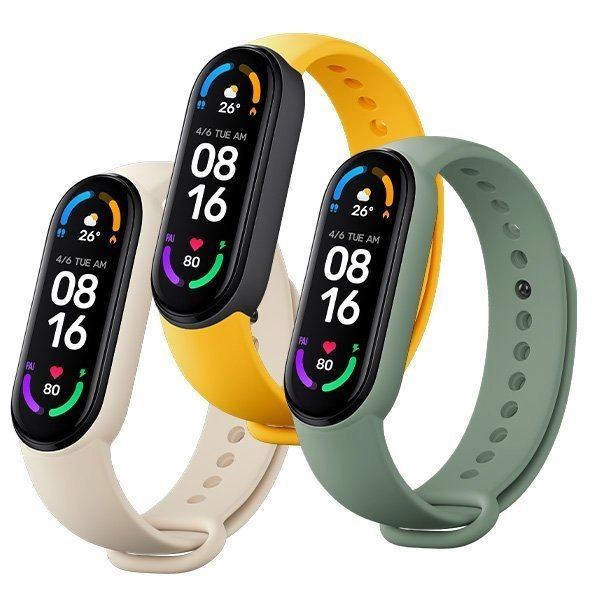 Ремешки для браслета Xiaomi Mi Band 6 Strap (Yellow/Ivory/Olive)