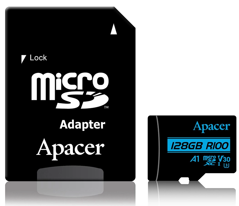 Карта памяти Apacer AP128GMCSX10U7-R 128GB + адаптер