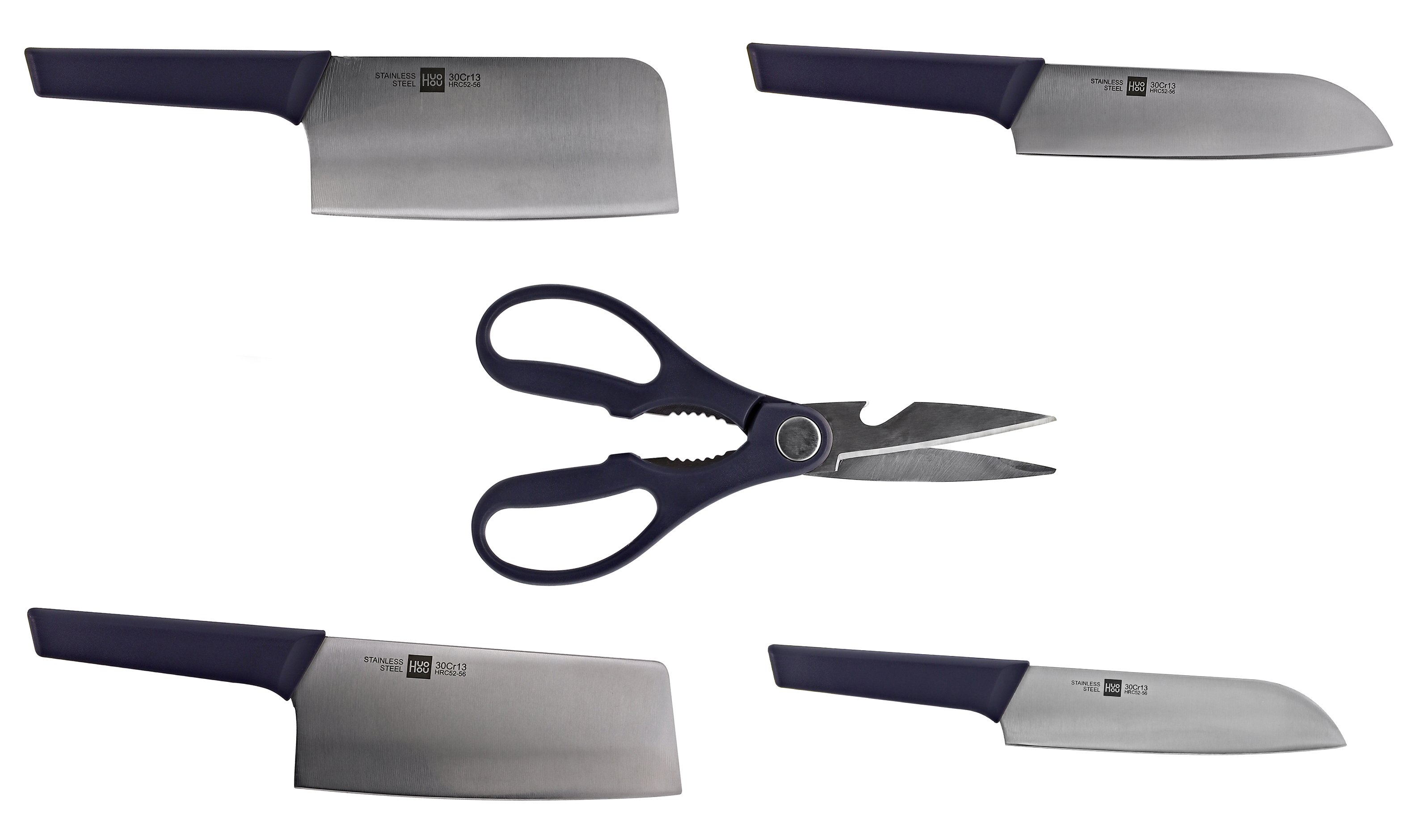 Картинка Набор ножей Xiaomi Huo Hou Fire Kitchen Steel Knife Set 6 pcs. (HU0057)