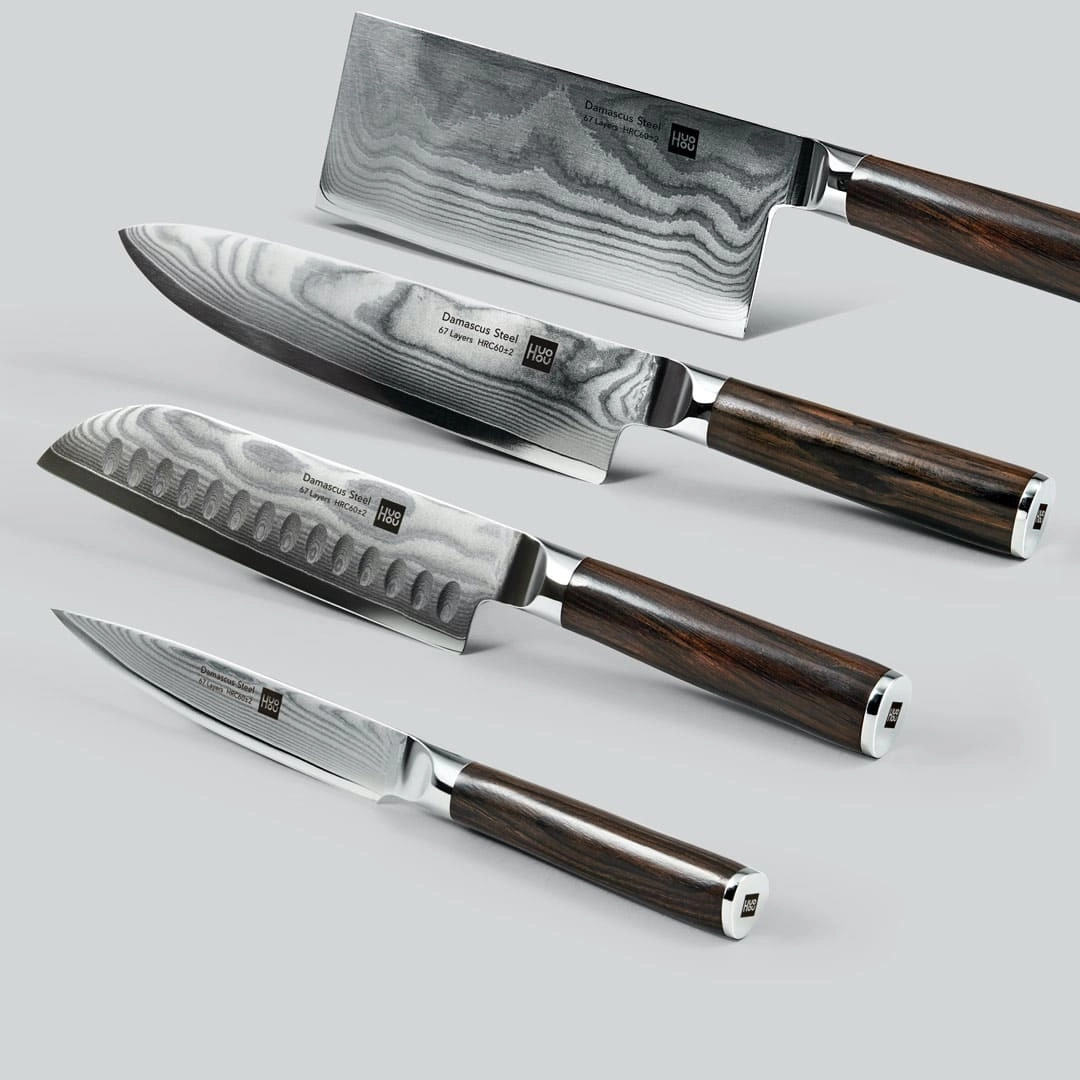 Цена Набор ножей Xiaomi Huo Hou Damask Steel Knife Set 5 pcs. (HU0073)